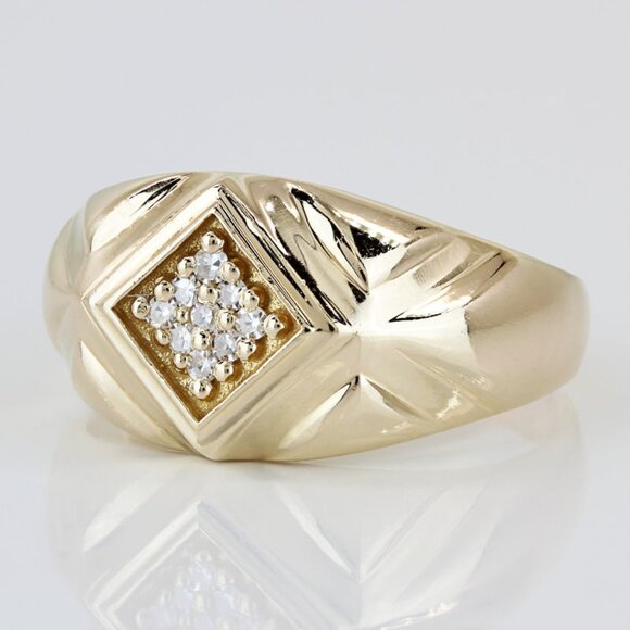 Vintage 14k Yellow Gold Diamond Wedding Band Ring - Picture 2 of 8